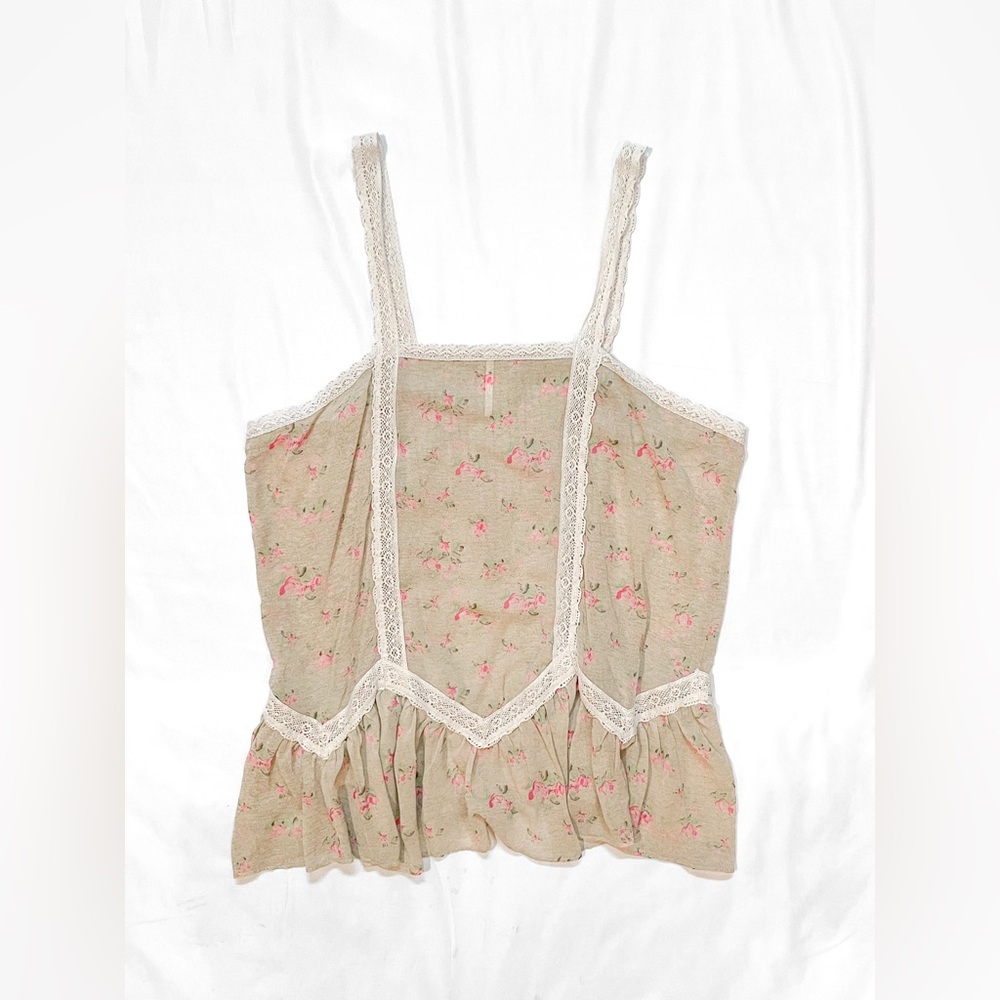 Free People Sheer Beige Top • NWT - Picture 4 of 9